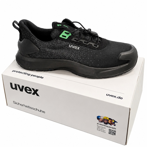 Uvex sikkerhedssko - sort/grøn